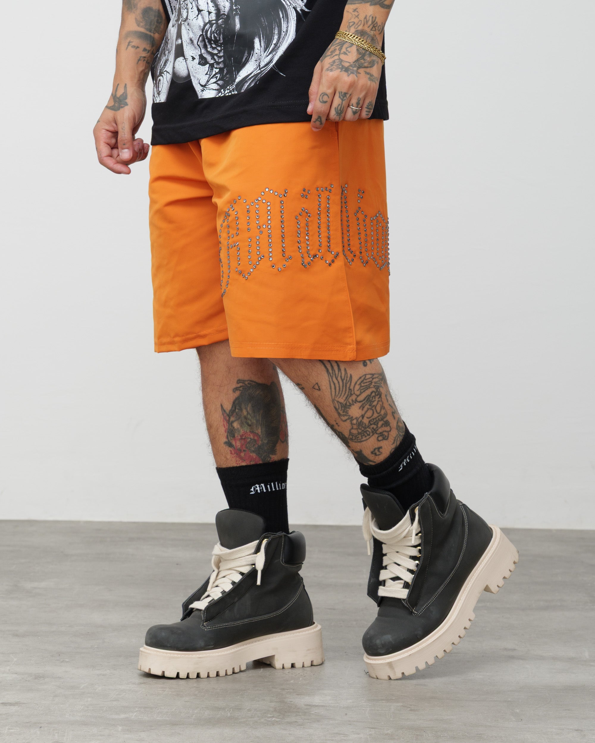 Shorts Tech Arancio - Diamond Nero