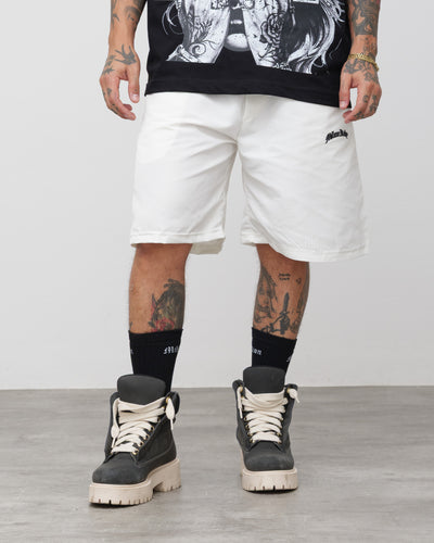 Shorts Tech Bianco - Logo Nero
