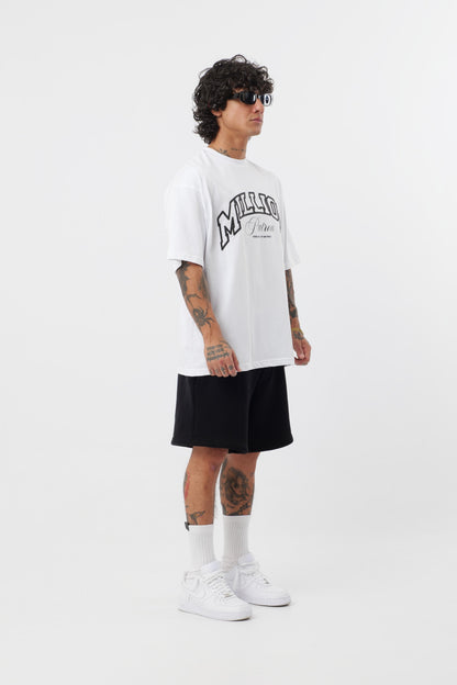 Weißes T-Shirt mit schwarzem Logo