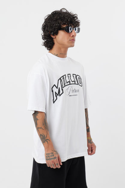Weißes T-Shirt mit schwarzem Logo
