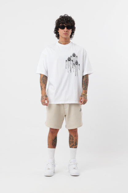 Weißes T-Shirt mit schwarzem Logo