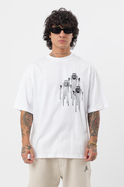 Weißes T-Shirt mit schwarzem Logo