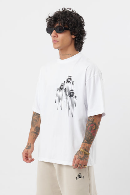 Weißes T-Shirt mit schwarzem Logo