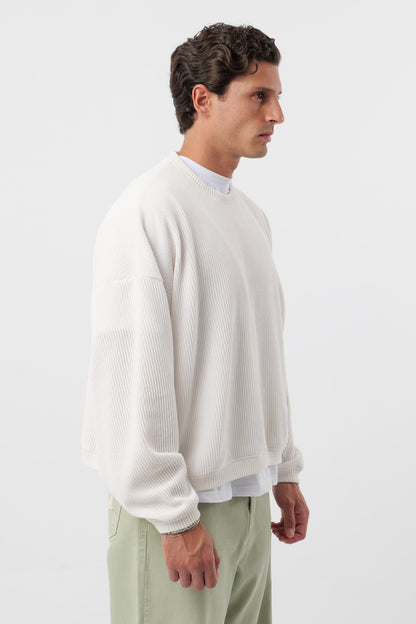Rundhalsausschnitt „Archive“ Creme 